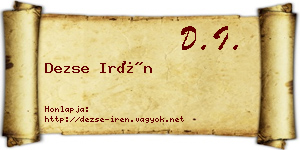 Dezse Irén névjegykártya